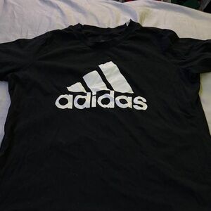 Adidas Black Tee with White Logo